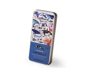 Puzzle Animales del Oceano 150Pzs Caja Metal