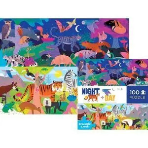 Puzzle Opuesto Animales de Noche y Día 100Pzas