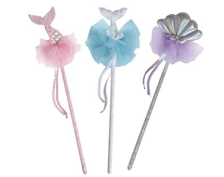 Varita de Sirena - Cola Rosa, Cola Azul, Concha Lila