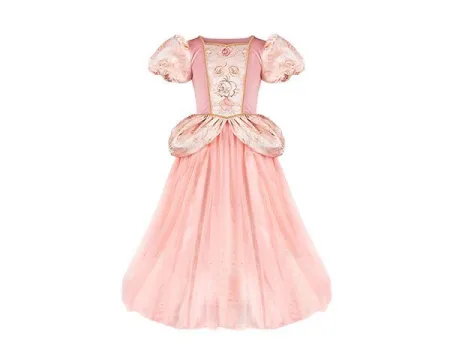 Vestido Rosa Princesa con Cancan Talla 5-6 Años