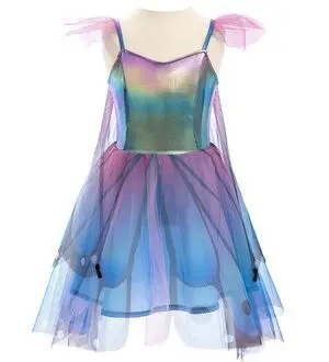 Vestido y Alas Mariposa Azul-Morado T. 3-4