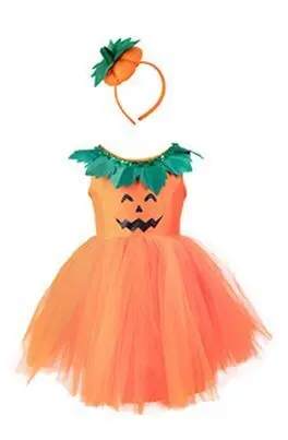 Vestido y Diadema de Princesa Calabaza T 3-4