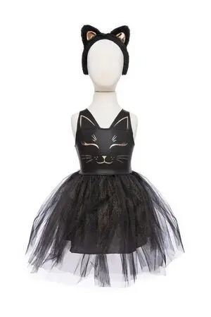 Disfraz Vestido Gato Negro con Diadema T. 5-6 Años