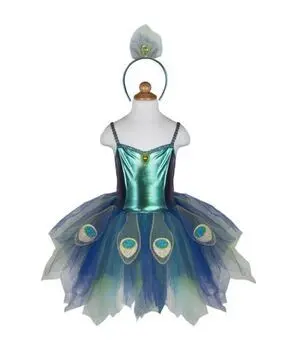 Disfraz Vestido Pavo Real T. 5-6