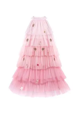 Vestido y Tocado de Árbol de Navidad Color Rosa Pálido T. 3-4
