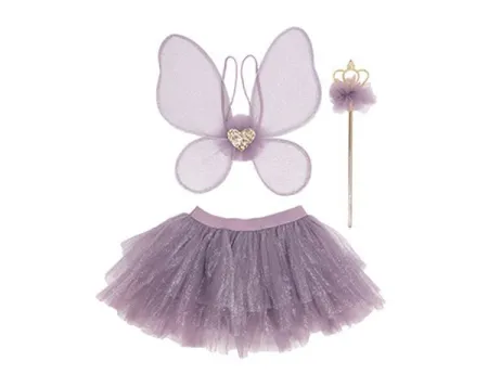 Tutu Lila Princesa de las Hadas con Diadema y Varita Talla 4-6 Años