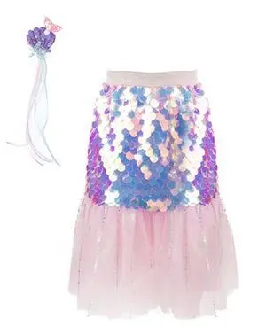 Falda Cola de Sirena con Clip Color Rosa T. 4-6 Años