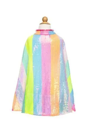 Capa de Lentejuelas Rayas Arcoiris T. 4-6 Años