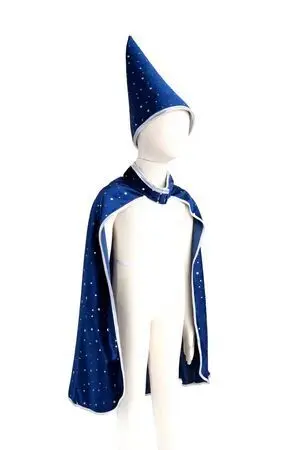 Capa y Sombrero de Mago Azul T. 4-6 Años