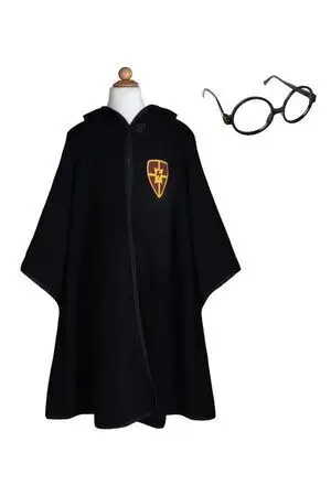 Capa de Mago con Gafas Negro T. 5-6 Años