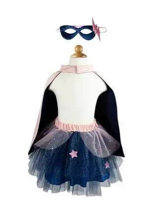 Super-Duper Tutu/Capa/Máscara, Rosa y Azul T. 4-6 Años