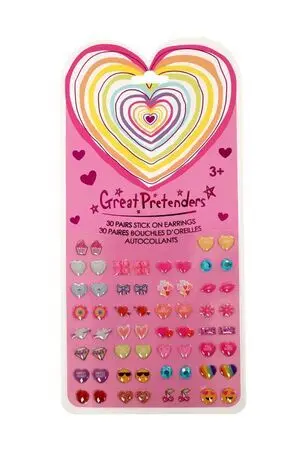 Pendientes Adhesivos Corazones 30 Pares