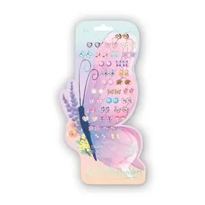 Pendientes Adhesivos de Mariposa, 30 Pares