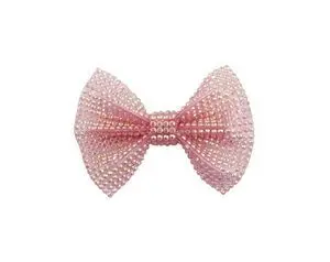 Clip en Forma de Lazo Rosa Brillante