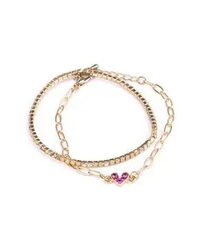 Pulsera Boutique Chic Linked With Love, 2 Piezas