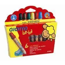 6 Lápices Giotto Be-Bé + Sacapuntas