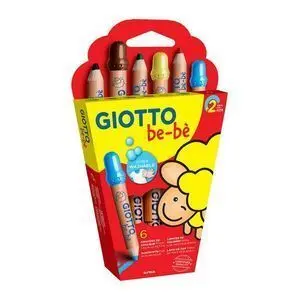6 Lápices Giotto Be-Bé + Sacapuntas