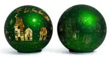 Bola de Navidad de Cristal Verde con Luces