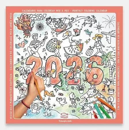 Calendario 2026 para Colorear