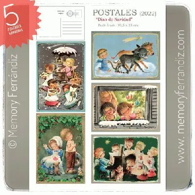 Pack 5 Postales Días de Navidad