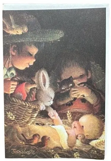 Tarjeta Pastorcillos y Jesus con Sobre
