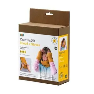 Kit Tricot Cuello y Guantes Amarillos