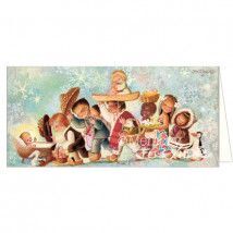 POSTAL NIÑOS DEL MUNDO Y JESÚS