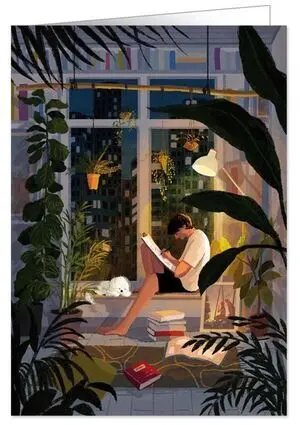Postal Ilustrada Noche Tranquila
