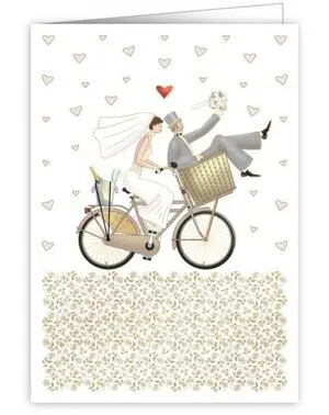 Postal Novios en Bicicleta