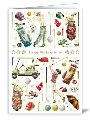 Postal Happy Birthday Golf