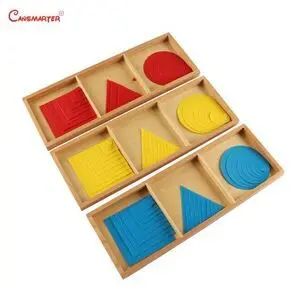 Caja de Madera con Círculos, Cuadrados y Triángulos