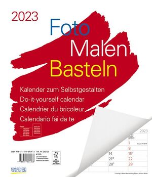 CALENDARIO FOTO-MALEN-BASTELN BASTELKALENDER WEIß GROß 2023