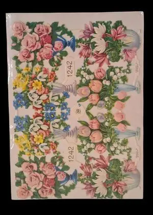 Cromos de Picar Jarrones de Flores (1242)