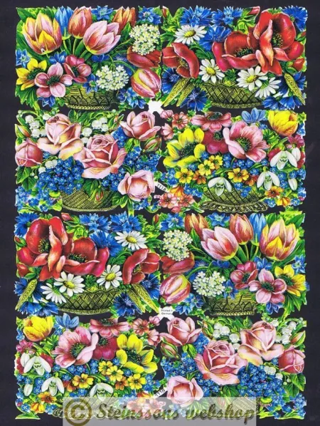 Cromos de Picar Cestas de Flores (1118)