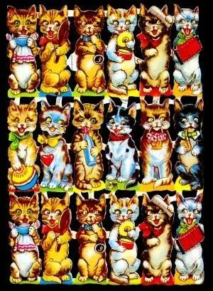 Cromos de Picar Dibujos Gatitos (7138)