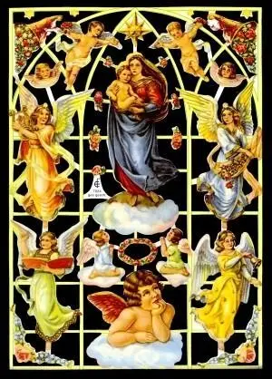 Cromos de Picar Ángeles y Virgen (7024)