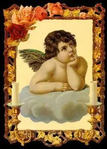 Cromos de Picar con Purpurina Ángel Grande en Marco (7203)