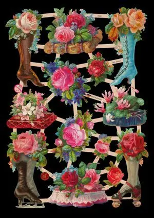 Cromos de Picar Zapatos con Rosas (7350)