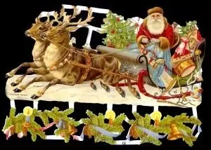 Cromos de Picar Papa Noel con Renos (7194)