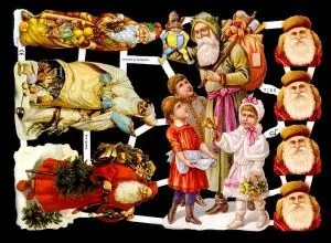 Cromos de Picar Papa Noel Regalos y Niños (7160)