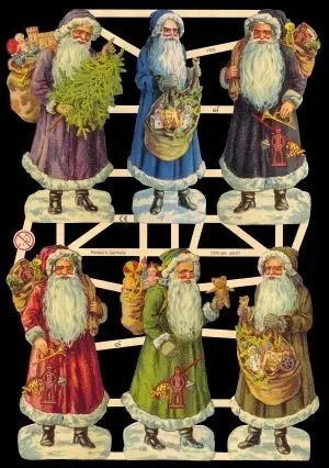 Cromos de Picar Papa Noel Dieferentes Colores (7305)