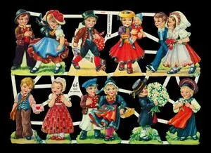 Cromos de Picar Niños con Traje (7037)