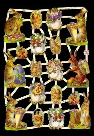 Cromos de Picar Pascua Huevos y Conejos (7256)