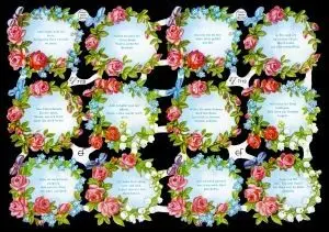 Cromos de Picar con Flores y Frases (7119)