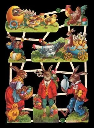 Cromos de Picar de Gallinas y Conejos (7399)