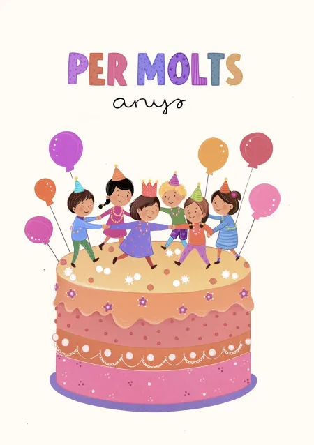 Postal Tarta Per Molts Anys