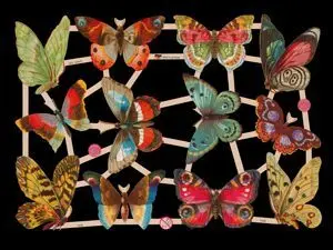 Cromos de Picar Mariposas con Purpurina (7408)