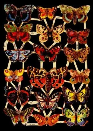 Cromos de Picar de Mariposa con Purpurina (7221)