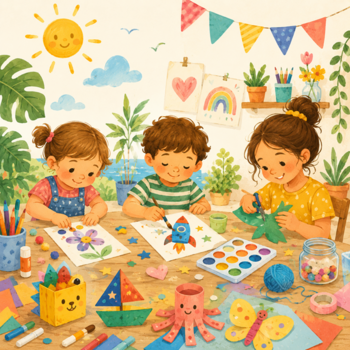 Kreativer Sommer: Bildschirmfreie Bastelarbeiten & Spiele